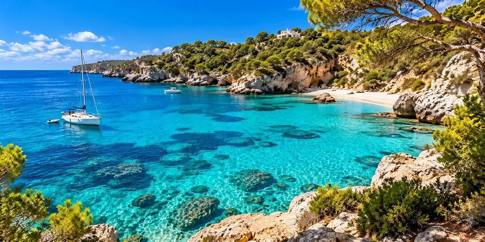 Türkisfarbene Bucht auf Mallorca